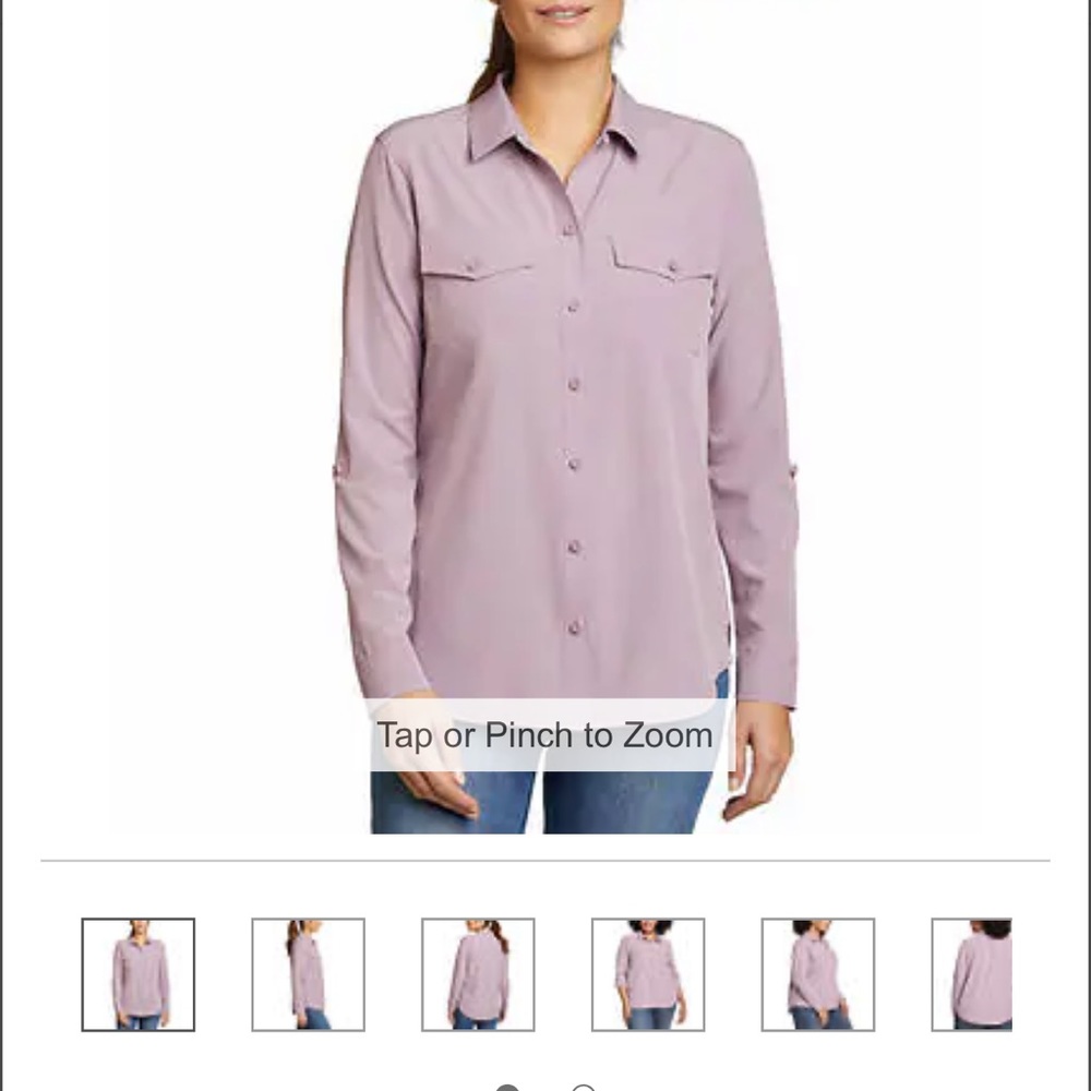Purple NWT Eddie Bauer Ladies' Departure Top, long sleeve , upf 50+